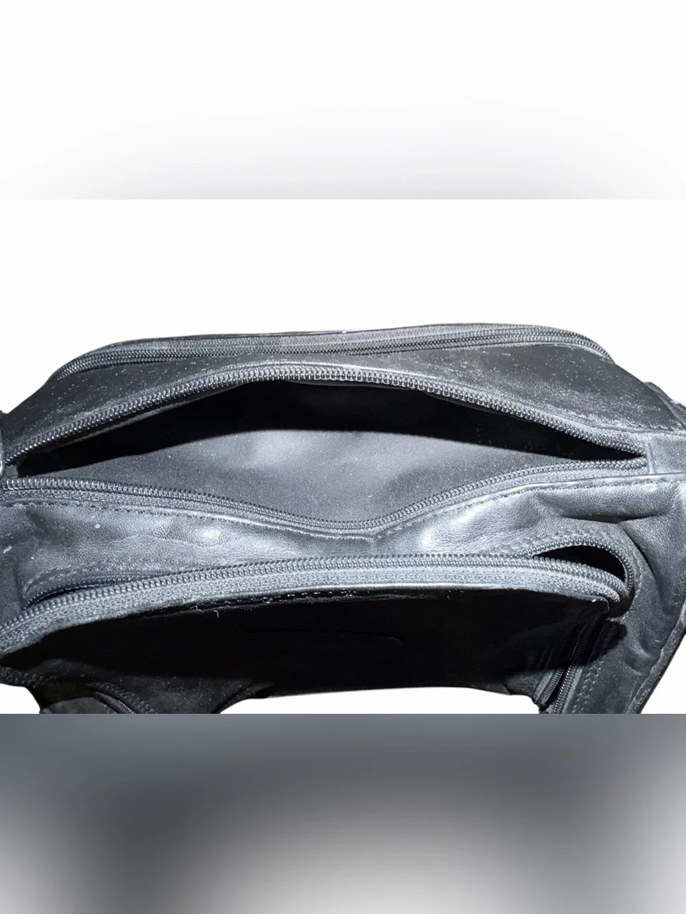 Tumi Black Leather Travel Toiletry Kit